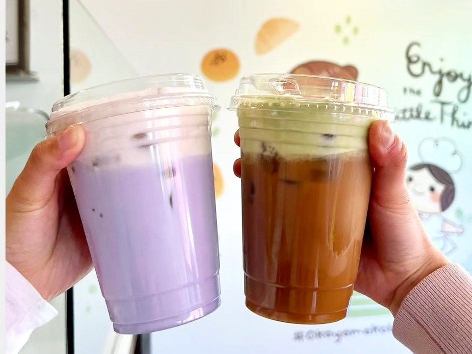 ～左：シーソルト・タロ ラテ／右：抹茶シーソルト・コールドブリュー～