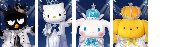 ●左からバッドばつ丸、ディアダニエル、シナモロール、ポムポムプリン