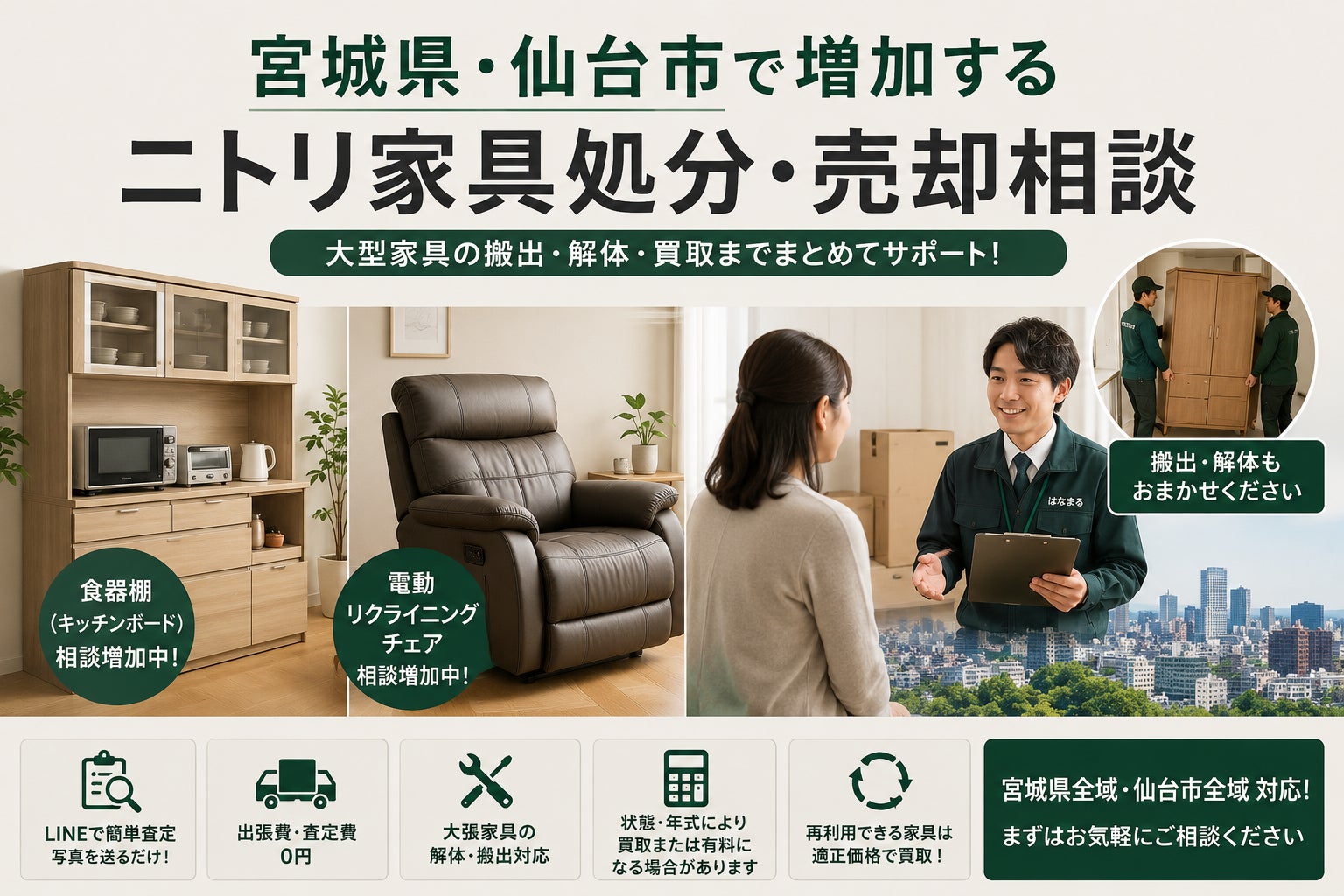 宮城県・仙台市で「ニトリ家具の買取・搬出相談強化」を開始 食器棚 宮城県・仙台市で「ニトリ家具の買取・搬出相談強化」を開始 食器棚