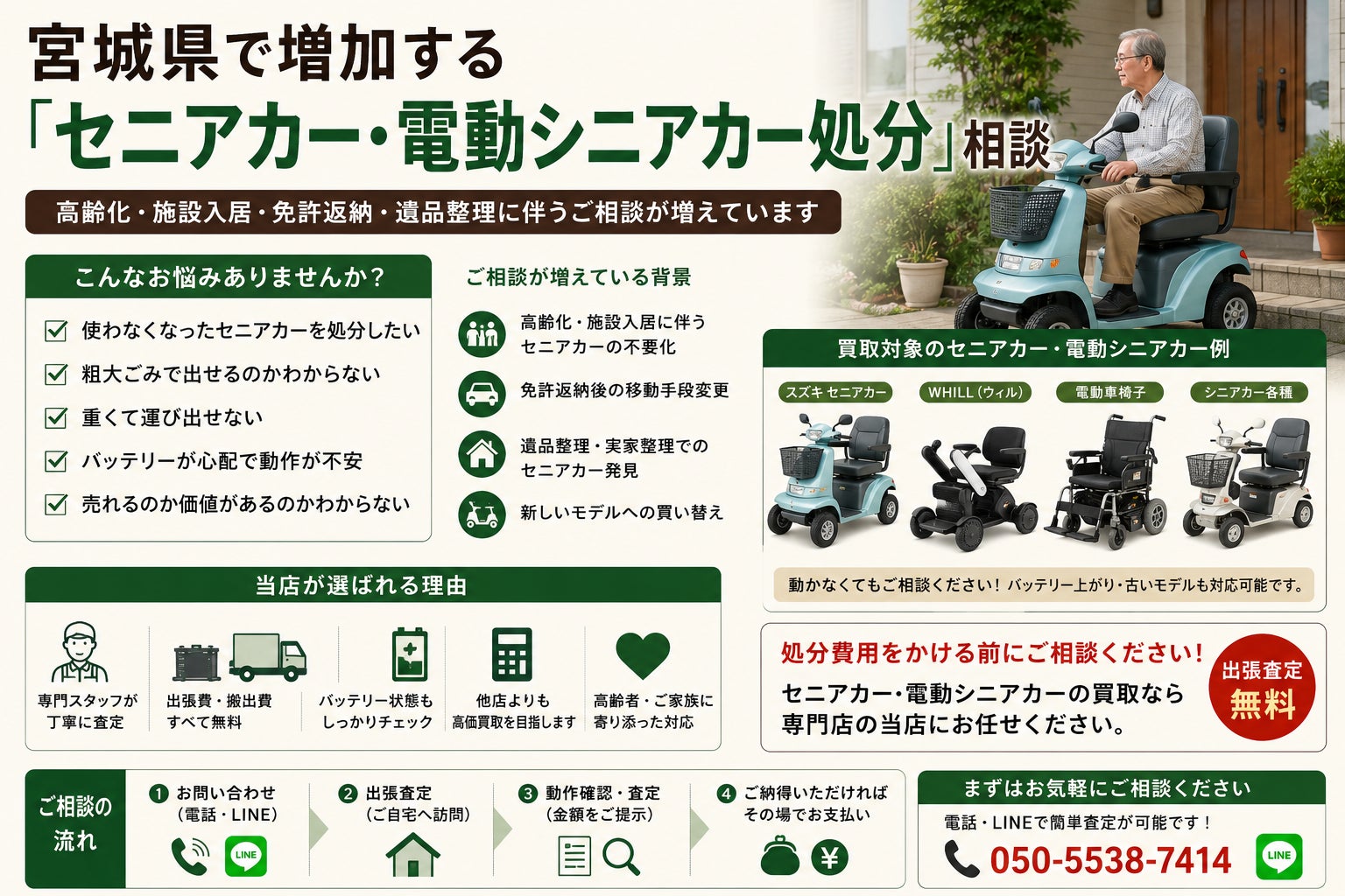 宮城県・仙台市で「セニアカー・電動シニアカー買取強化」を開始 宮城県・仙台市で「セニアカー・電動シニアカー買取強化」を開始