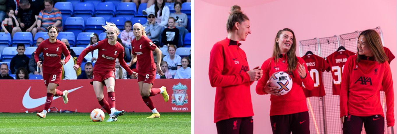 左は長野風花選手／2023年の国際女性デーにはメッセージ動画を発信