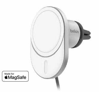 BELKIN ベルキン MagSafe認証 ワイヤレス車載充電器 最大15W エアコン吹き出し口用 USB-Cケーブル 1.2m 付属 WIC008BTGR ネコポス不可 ベルキン、世界初のApple認証付き車載充電器を発売。iPhoneを最大15Wで