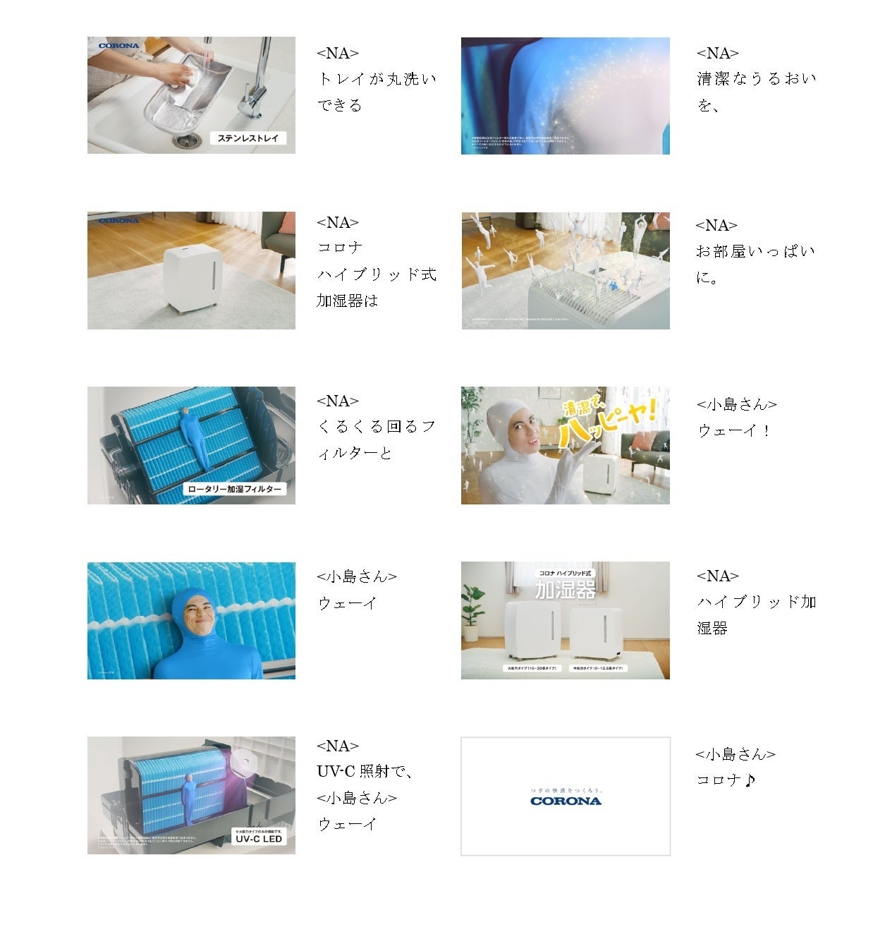 CORONA ハイブリッド式加湿器HSシリーズ 新TV-CM「よしウォーター」篇