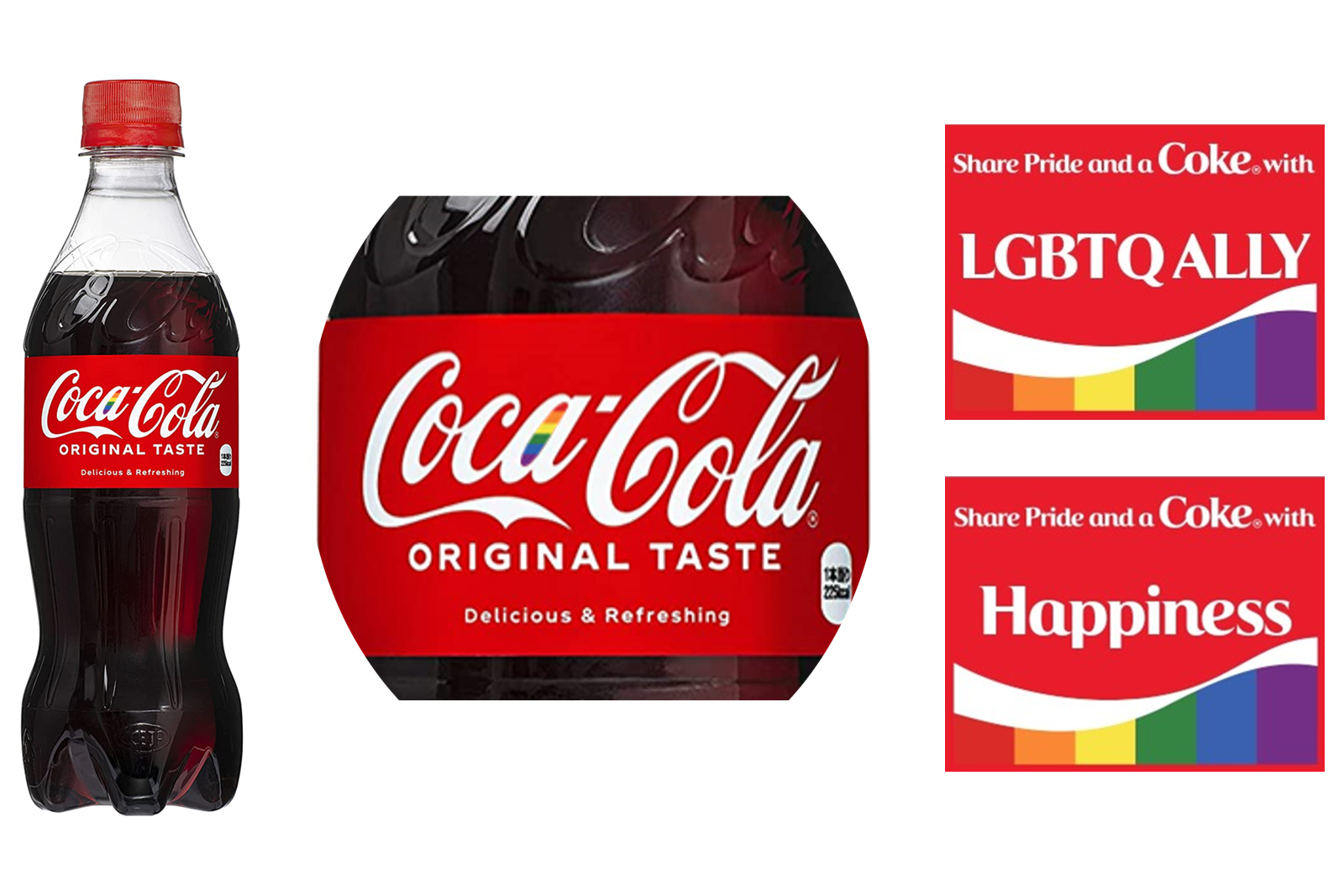 特製レインボーデザインの「コカ・コーラ」ラベル