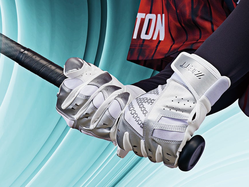 《ZETT》握り込むときのストレスを軽減。⼤胆なアシンメトリーデザインが映える!⼀般⽤【FLEXIBLE BATTING GLOVE 限定モデル BG17012B】登場!