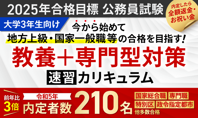 公務員試験】国家総合職（教養区分）、教養+専門型ワイド