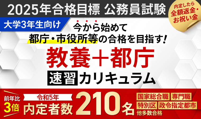 公務員試験】国家総合職（教養区分）、教養+専門型ワイド