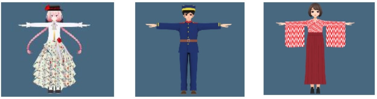 明治時代のファッションを意識したアバター