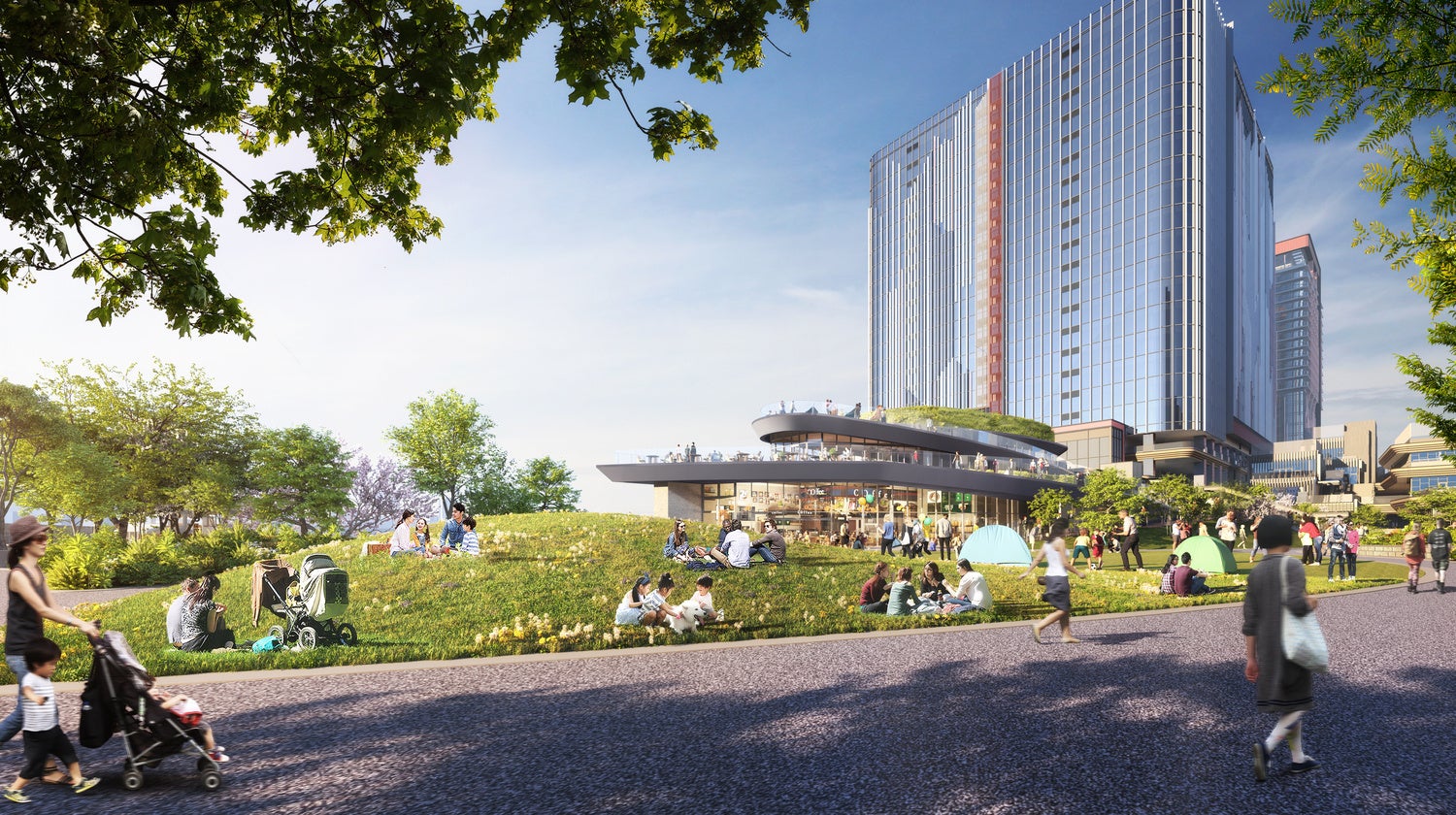 広場③　休日などに憩いの場として利用される広場のイメージ