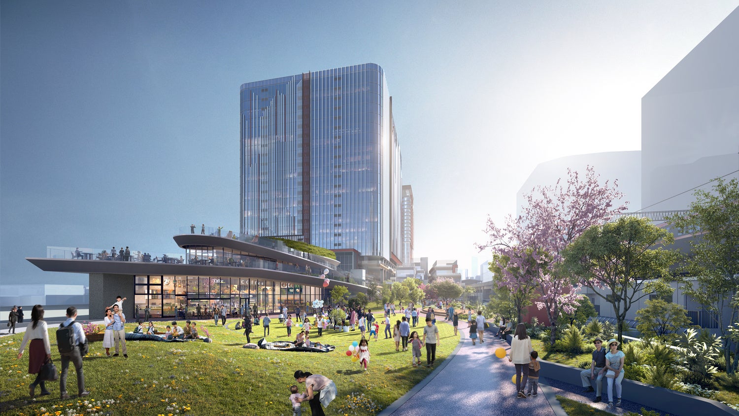 図７　賑わいと憩いの場となる約4,600㎡の広場（１階）