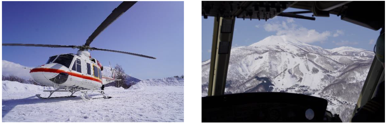 冬の観光地へのヘリツアーのイメージ