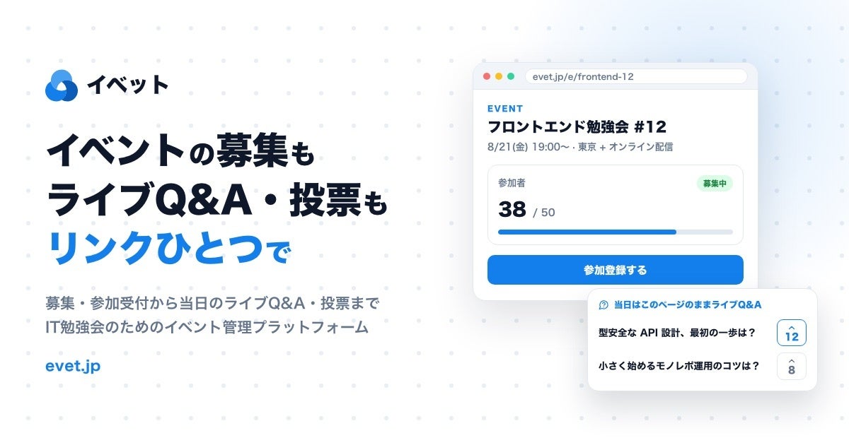 イベント管理サービス イベットの紹介画像