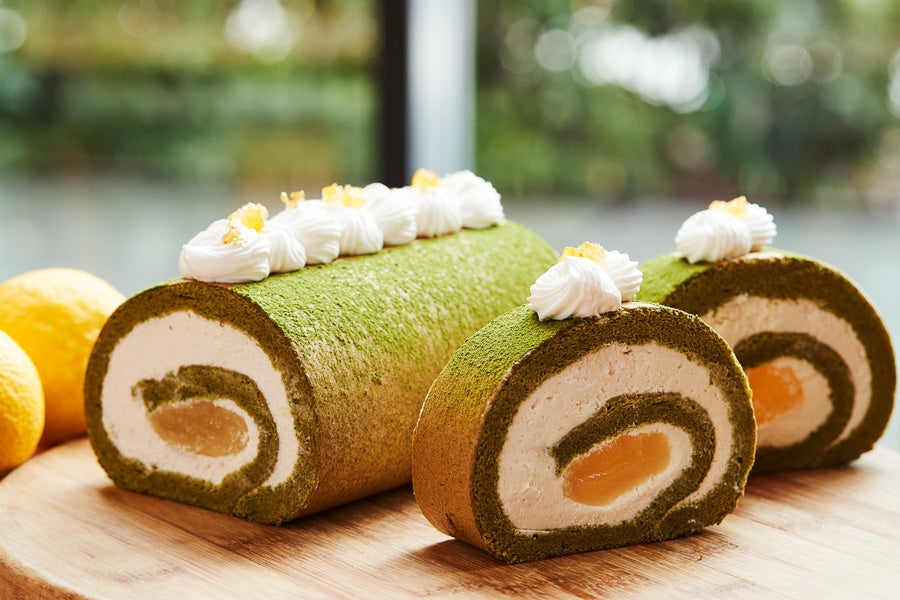 柚子と抹茶のロールケーキ