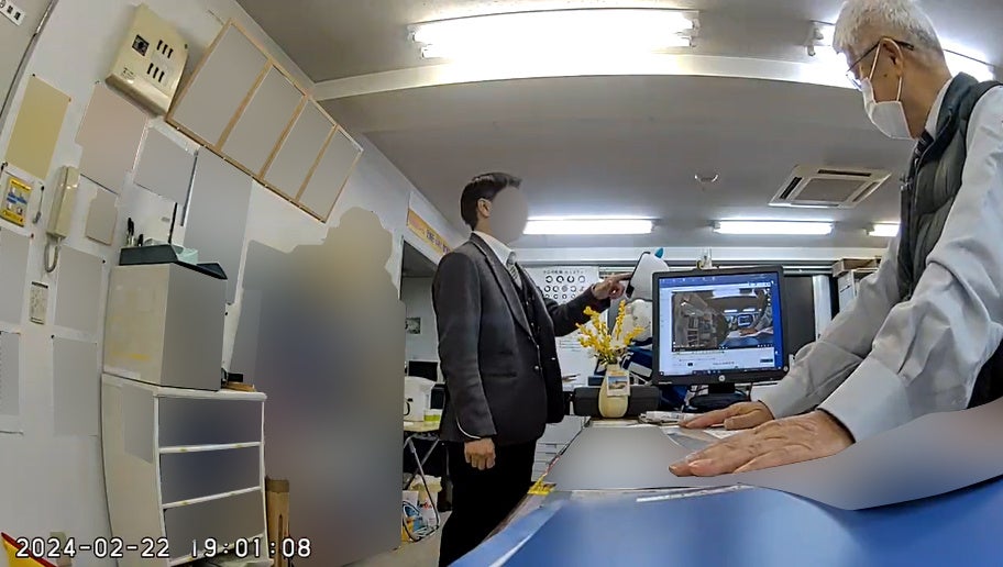 ビューアーの映像（点呼の様子）