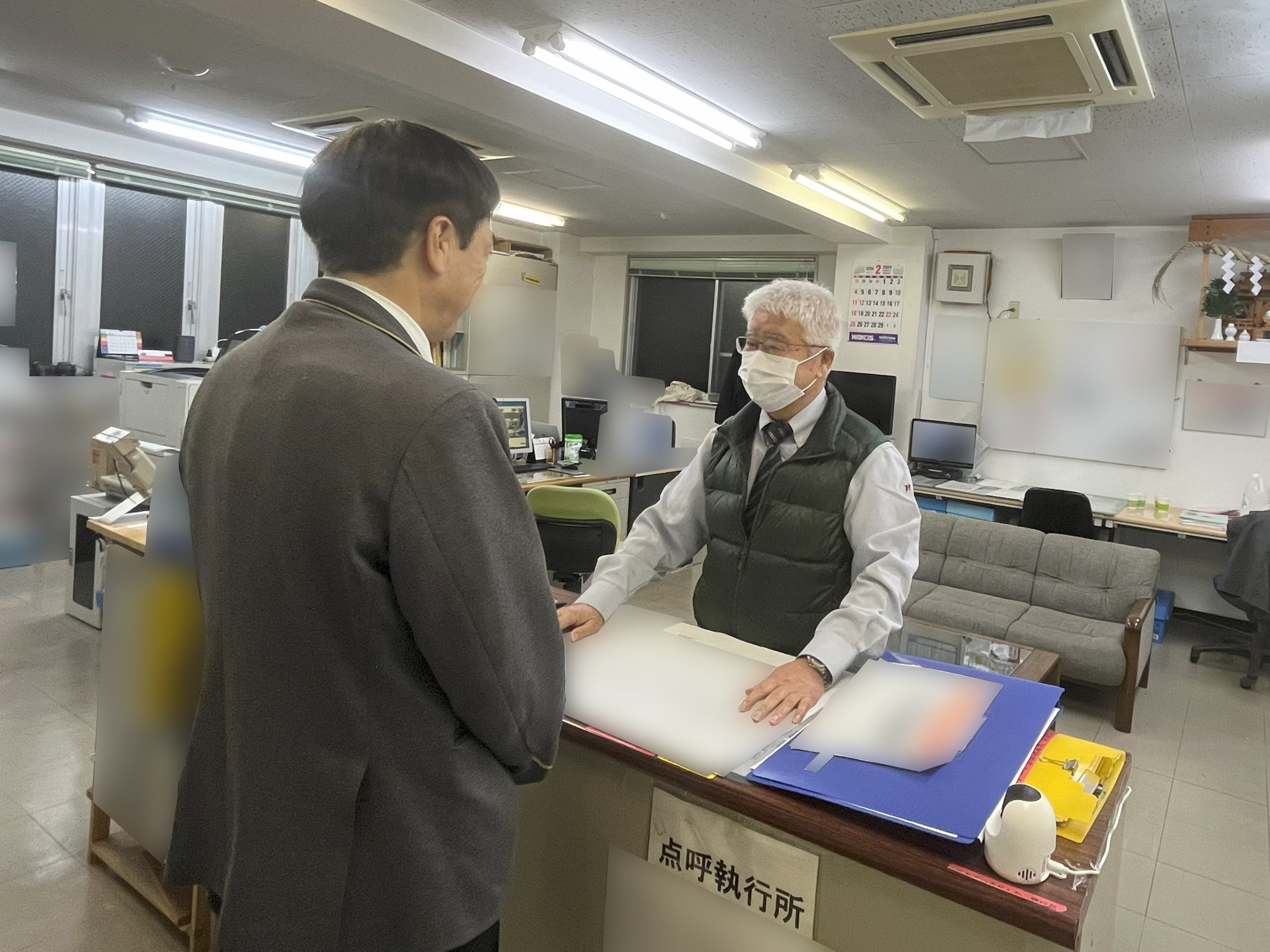 乗務後の点呼の様子