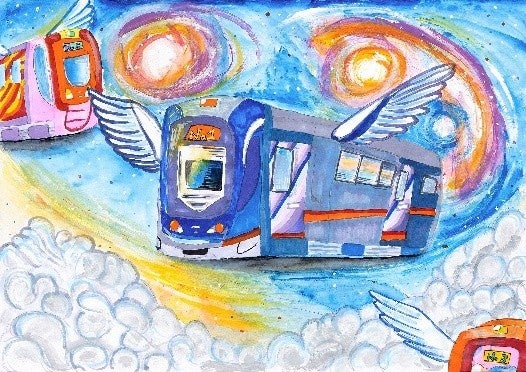 子どもが描いた絵がラッピングバスと電車のヘッドマークに 第31回「みんなの西鉄バス・電車絵画コンクール」最優秀作品が決定