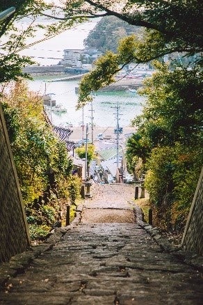 観世音寺石段からの竹崎港(イメージ)