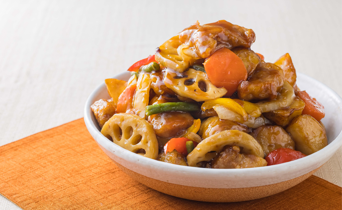 鶏と野菜の黒酢あん(200g 税込450円)