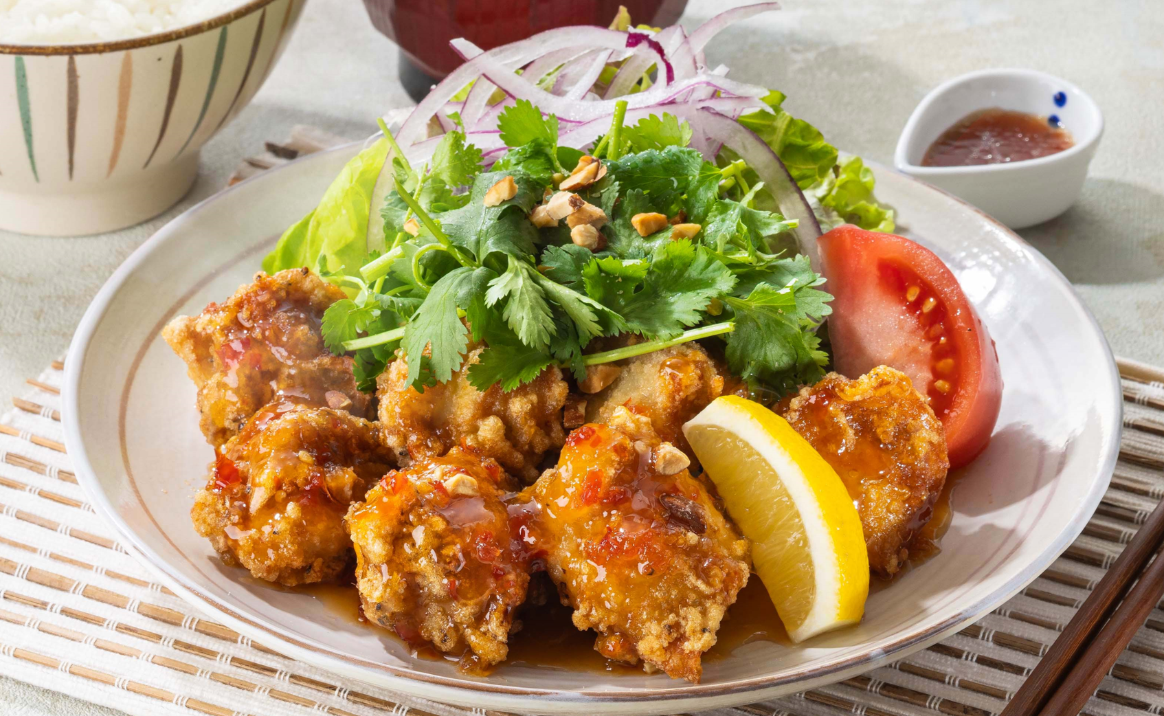 スイートチリのアジアン唐揚げ定食