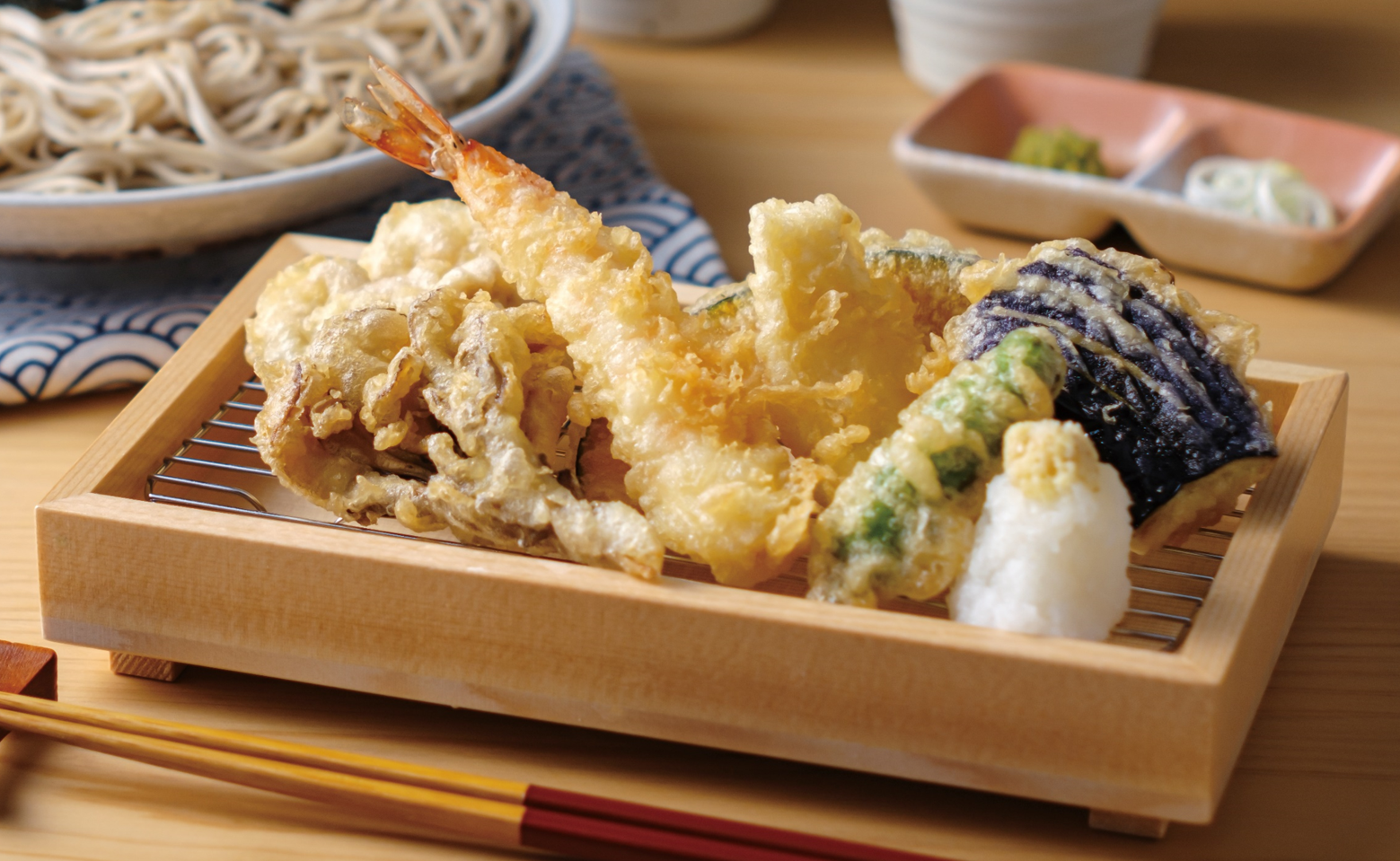 “まつ井”天ぷらせいろ蕎麦