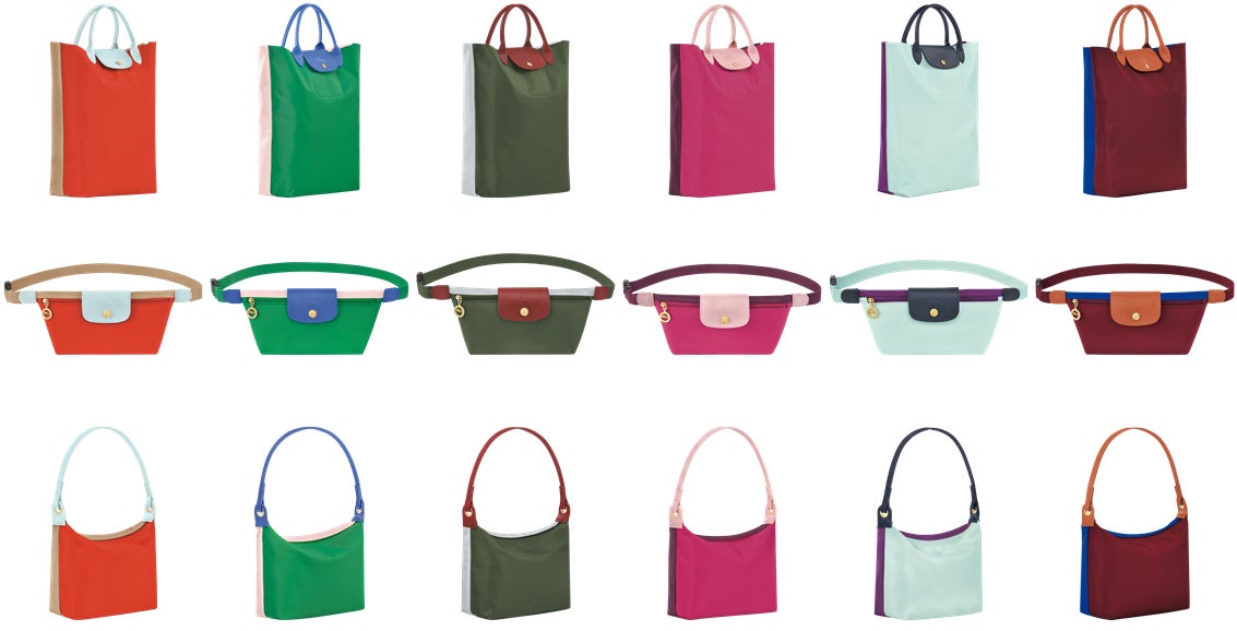 ル プリア ージュ® リプレイ Le Pliage® Re-Play ロンシャンのアトリエに眠っていた余り素材がカラーブロッキング