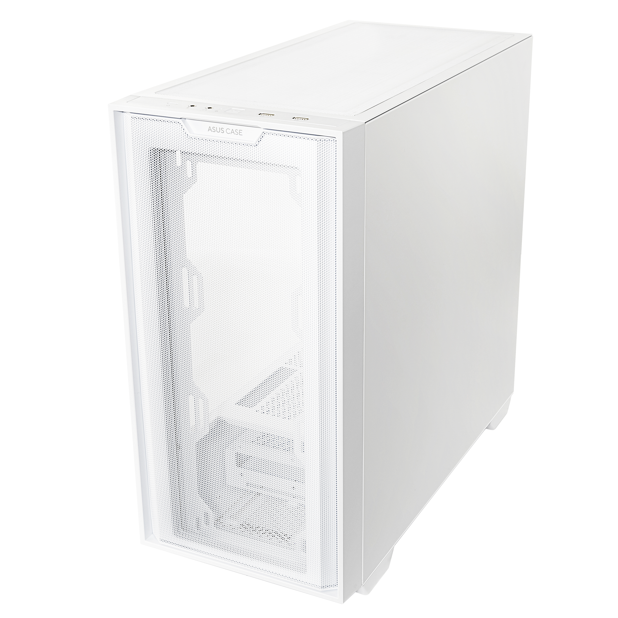 「新品」Asus A21 セットホワイト PCケース メッシュで通気性◎】ASUSからサイドパネルに強化ガラスを採用し