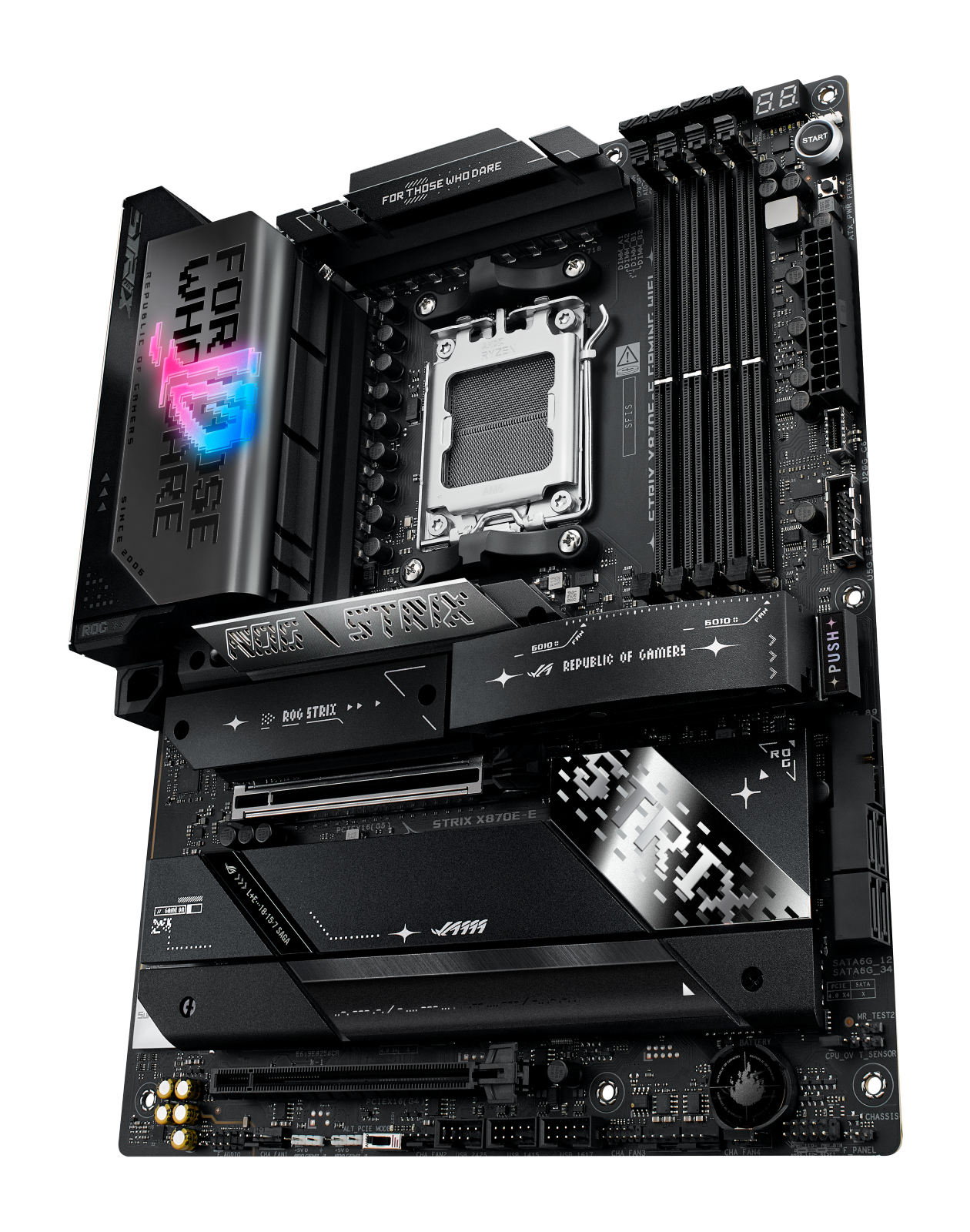 ASUS AMD Socket AM5 対応 X870E 搭載 ATX ASUSのゲーミングブランドのRepublic of Gamersより、AMD AM5