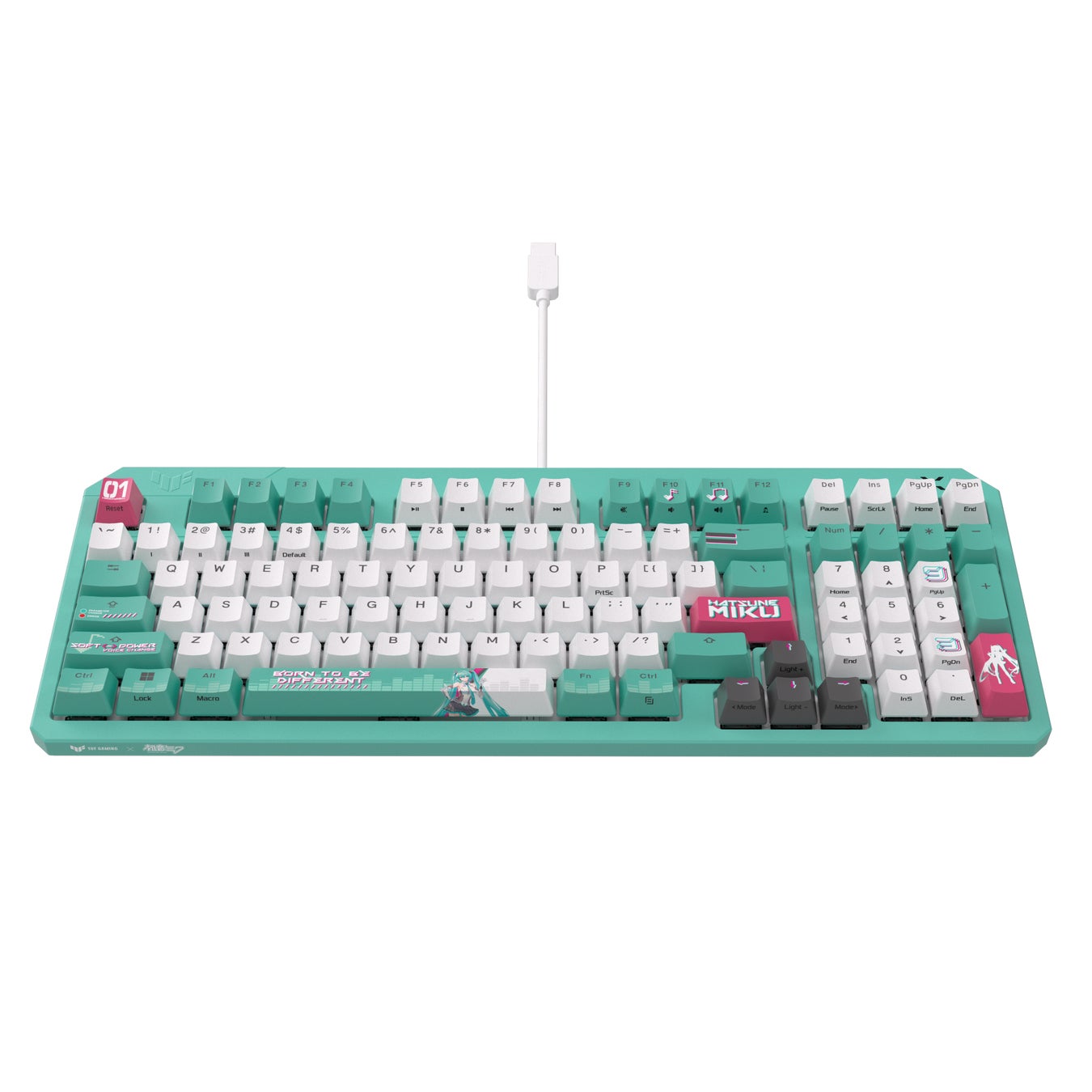 新品TUF Gaming初音ミクエディション/ASUS ゲーミングキーボード ASUS、TUF Gaming × 初音ミク ゲーミングデバイスの