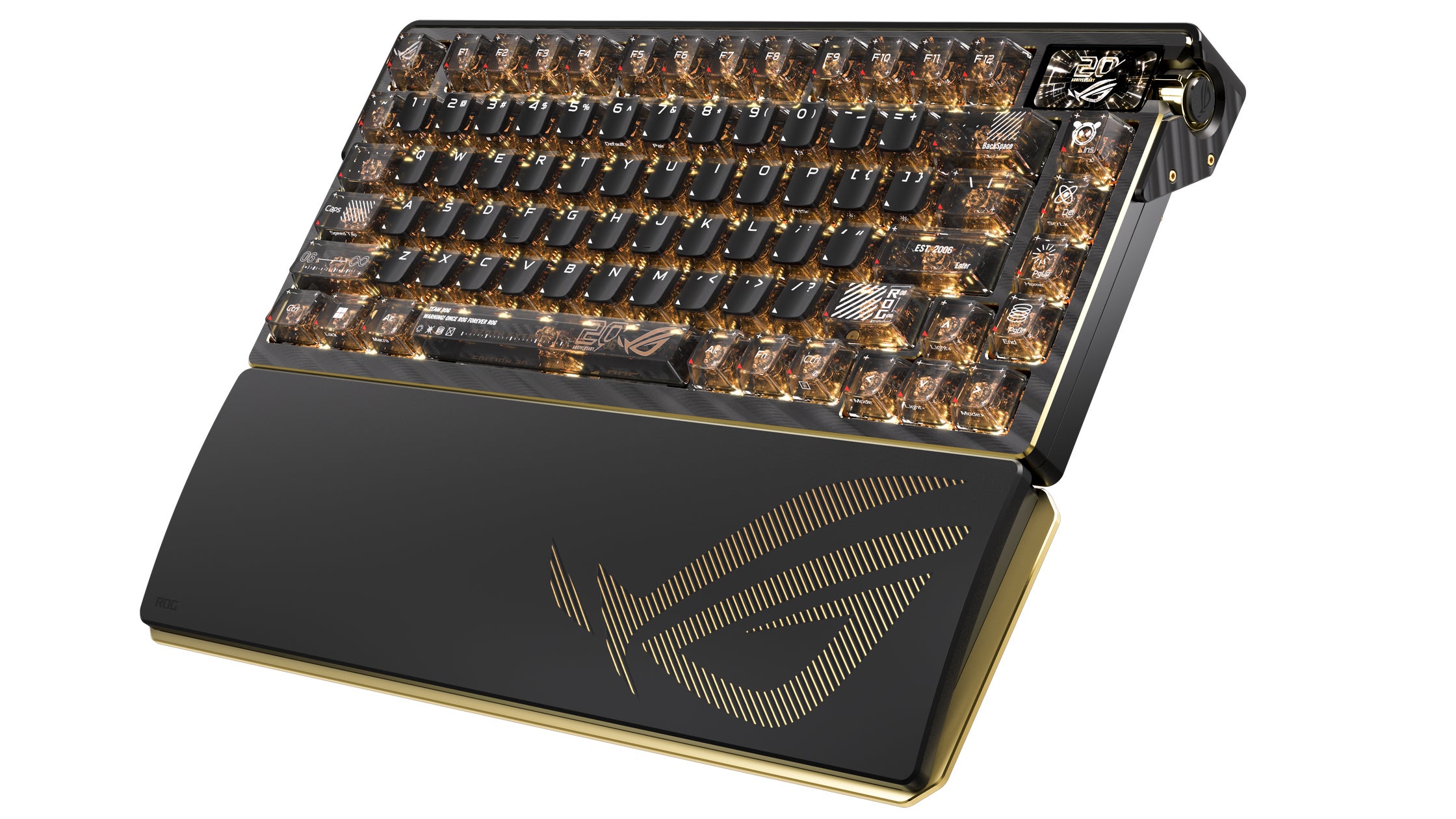ROG20周年限定モデル!24K金メッキの意匠を纏ったゲーミングキーボード ROG20周年限定モデル!24K金メッキの意匠を纏ったゲーミングキーボード