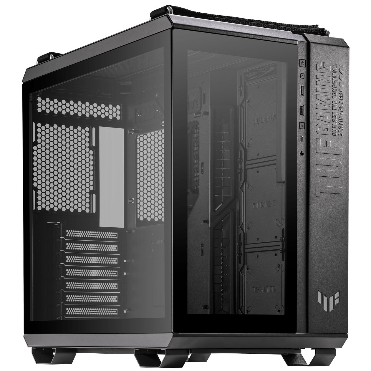 ASUSのゲーミングシリーズTUF GAMINGより工具不要の強化ガラス採用の ASUSのゲーミングシリーズTUF GAMINGより工具不要の強化ガラス採用の
