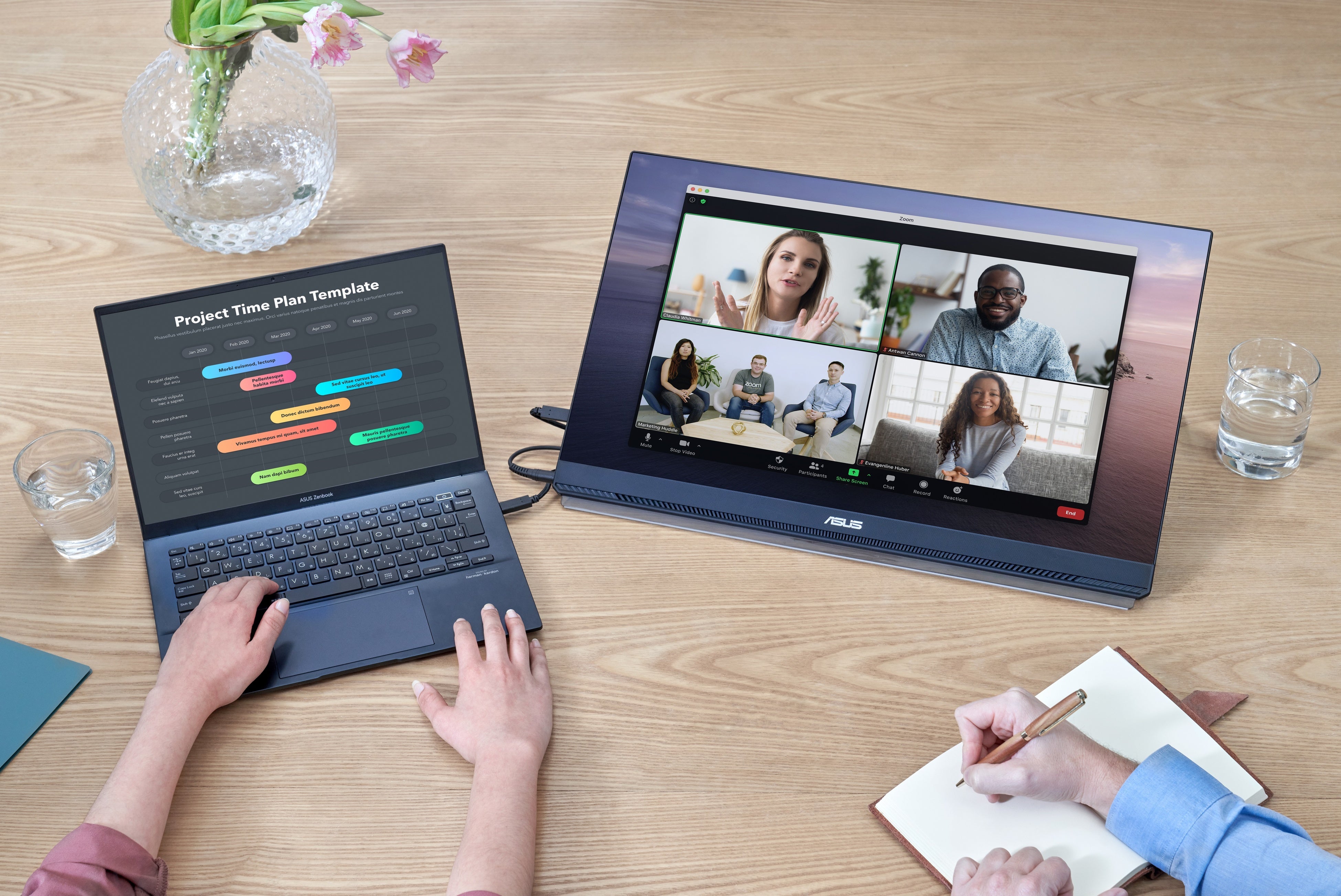 キックスタンド/パーテーションフック/C型クランプアームの3種類の