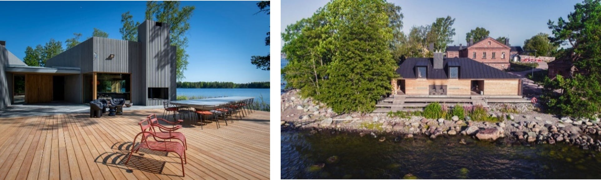 クレジット:(左)Art Sauna Serlachius(右)Lonna Sauna、Visit Finland