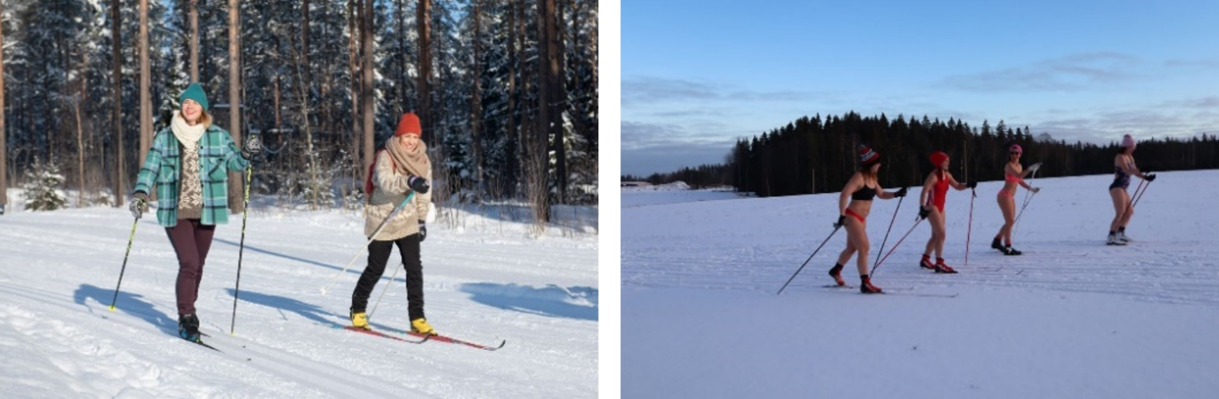 クレジット：（左）Mikko Huotari、Visit Finland,（右）Simmarihiihto、Visit Finland