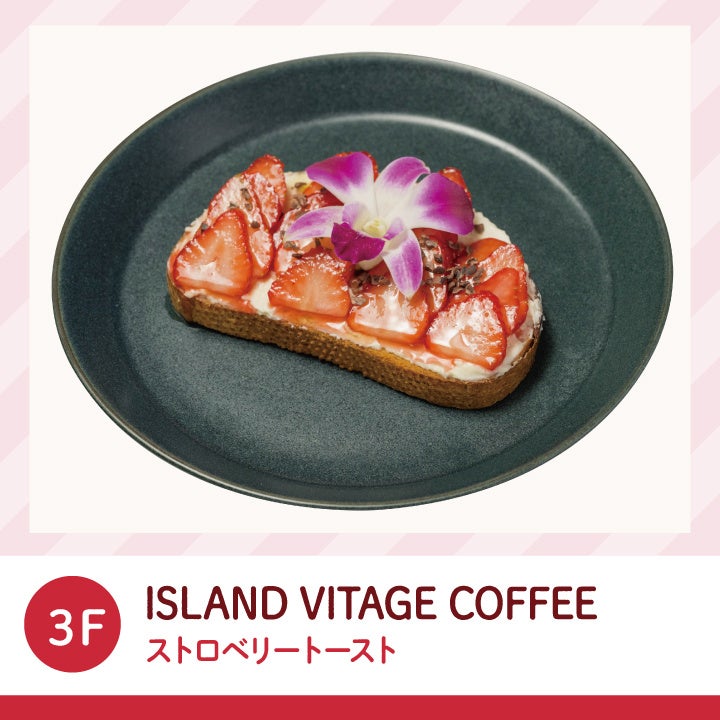 780円（テイクアウト766円）／カンパーニュにほこたいちごをたっぷりのせて。ハワイアンオーガニックハニーとカカオニブがアクセントに。