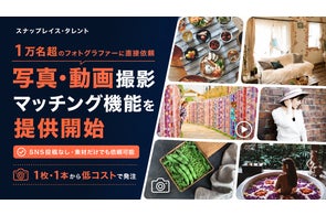 合同会社SNAPLACE、1万名超のフォトグラファーに直接依頼できる撮影マッチング機能を提供開始