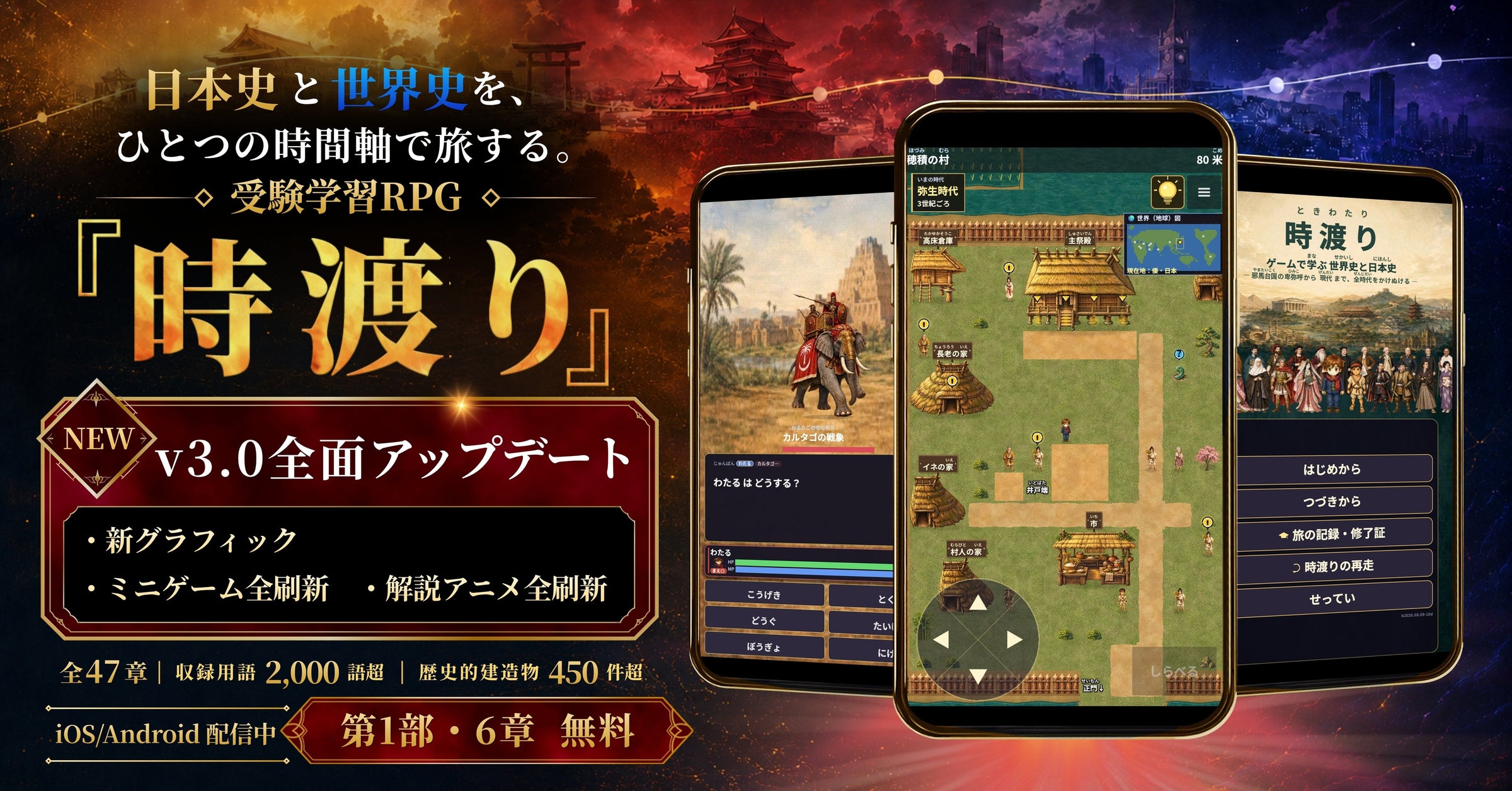 歴史RPG『時渡り』v3.0、体験型学習で歴史の面白さを再発見! 歴史RPG『時渡り』v3.0、体験型学習で歴史の面白さを再発見!