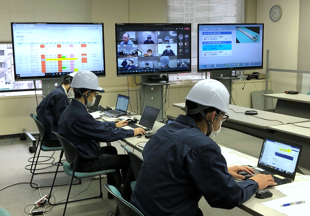 リモート震災訓練の様子