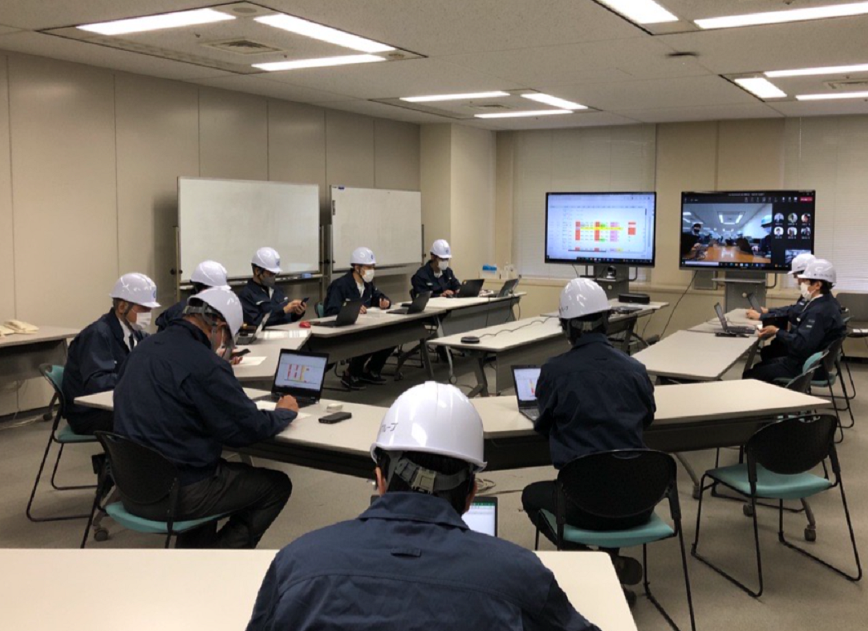 リモート震災訓練の様子