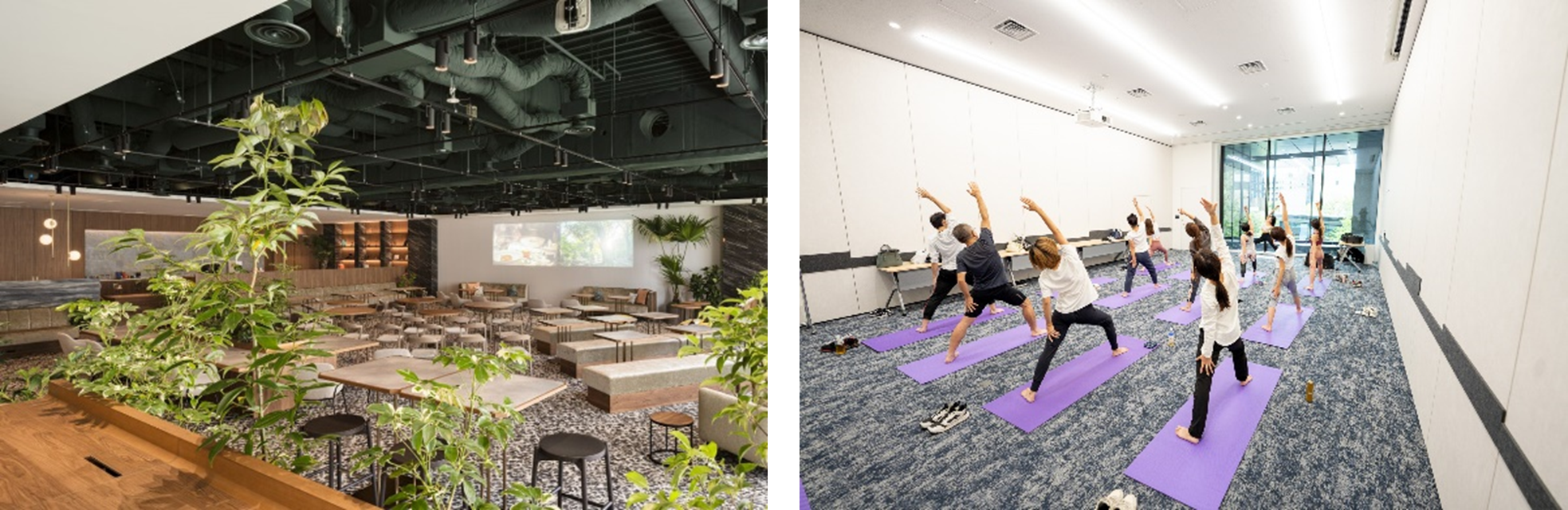 森トラスト本社ロビー_別会場でのヨガイベント開催の様子