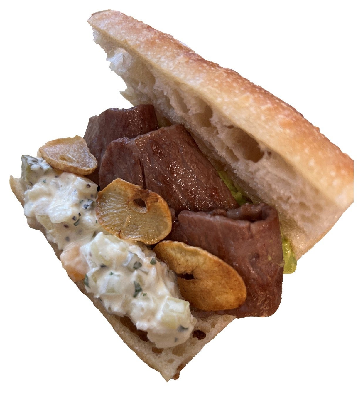 ブーランジェリージラフ「仙台牛と十和田ニンニクのバゲットサンド」