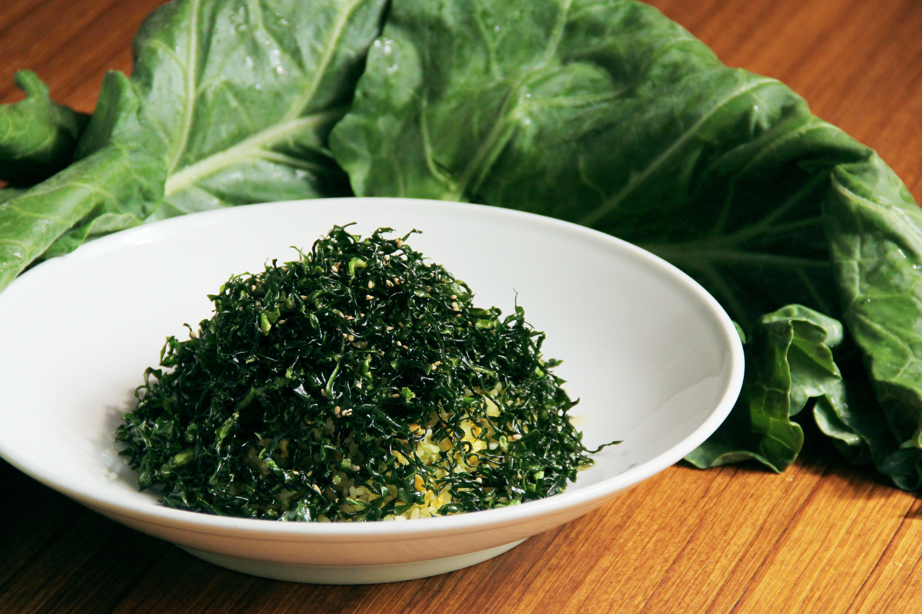 ケール畑のグリーン炒飯