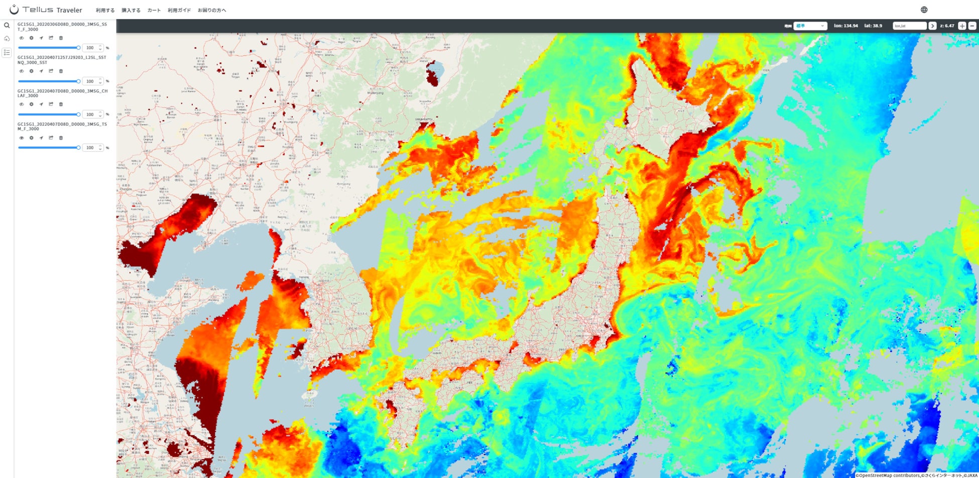 ©OpenStreetMap contributors,©さくらインターネット,©JAXA