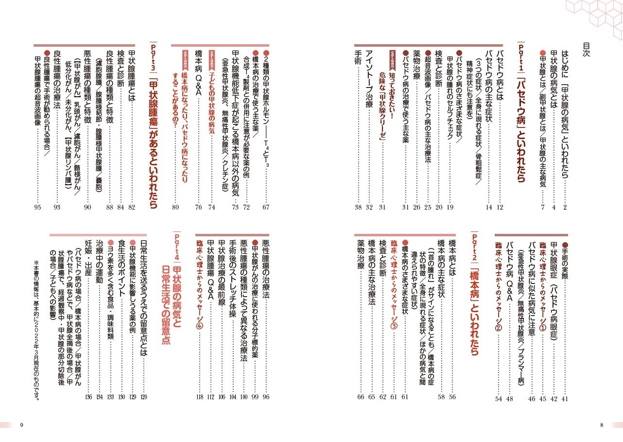 『ＮＨＫ出版 病気がわかる本 甲状腺の病気といわれたら バセドウ病・橋本病・甲状腺腫瘍』「目次」