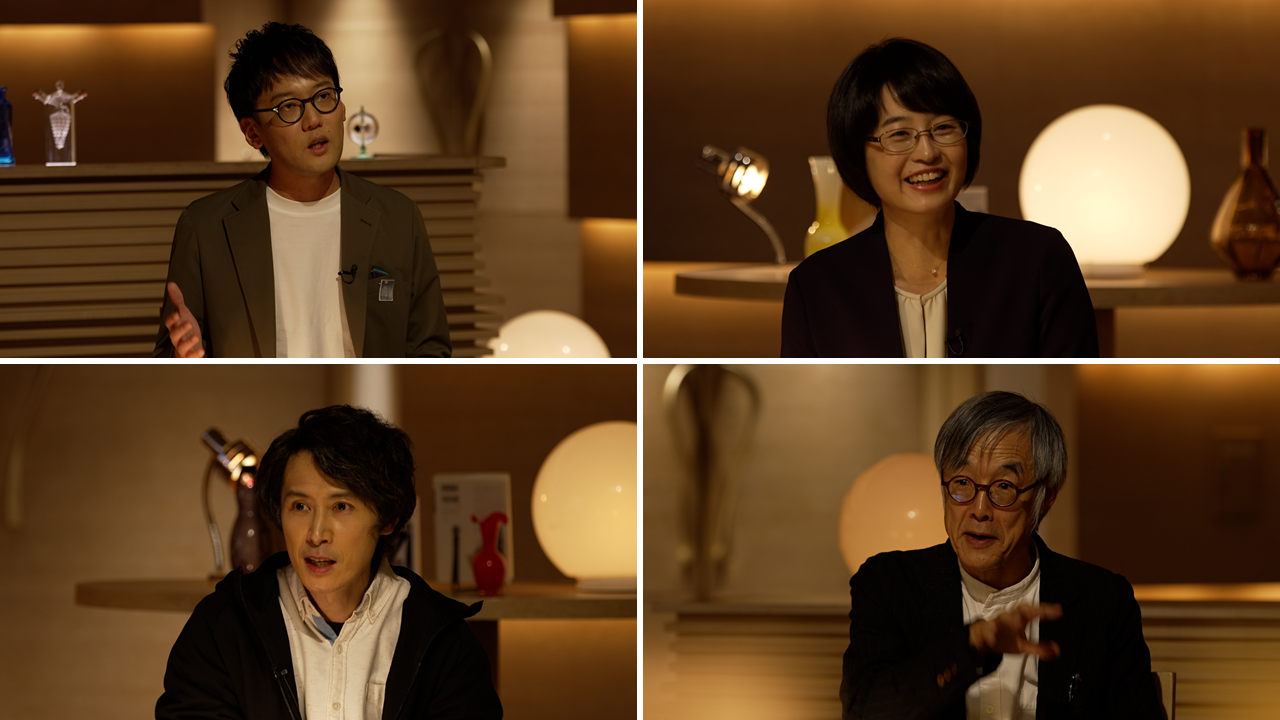 斎藤幸平（左上段）／小川公代（右上段）／栗原康（左下段）／高橋源一郎（右下段）