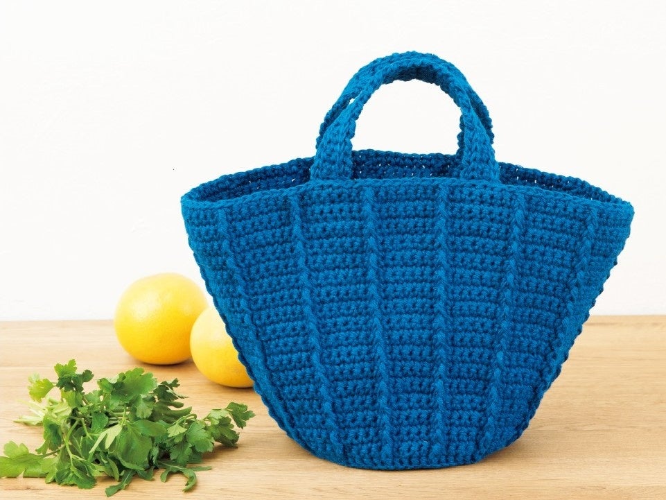 ブルーのマルシェバッグ