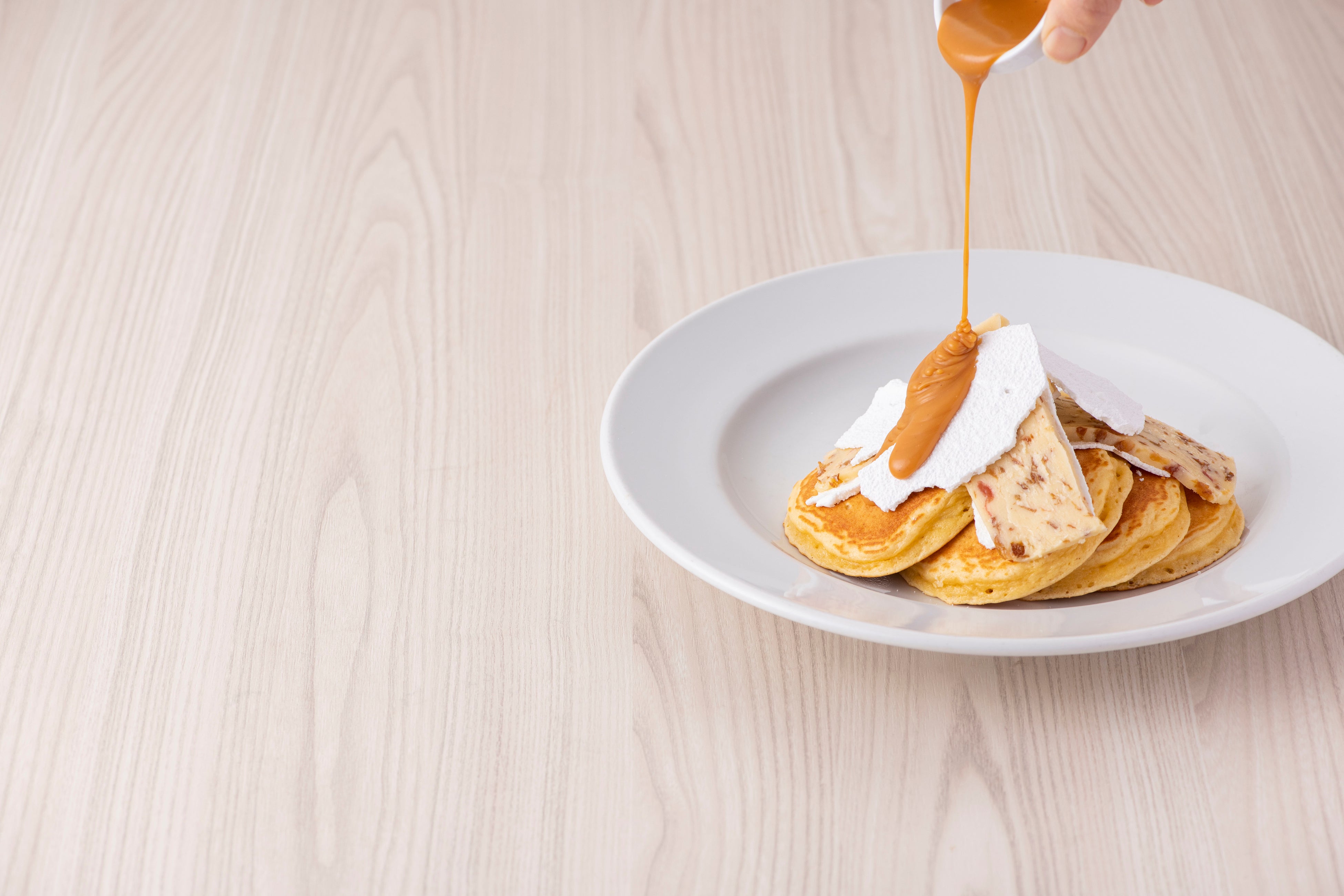 「ラムレーズンパンケーキ」