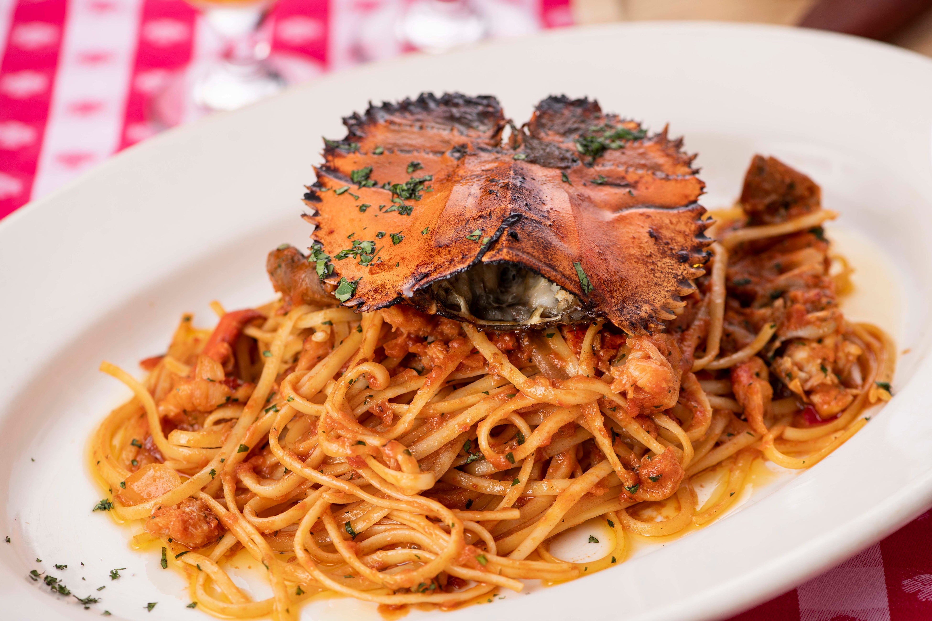 ​「うちわ海老のケイジャンヌードル」