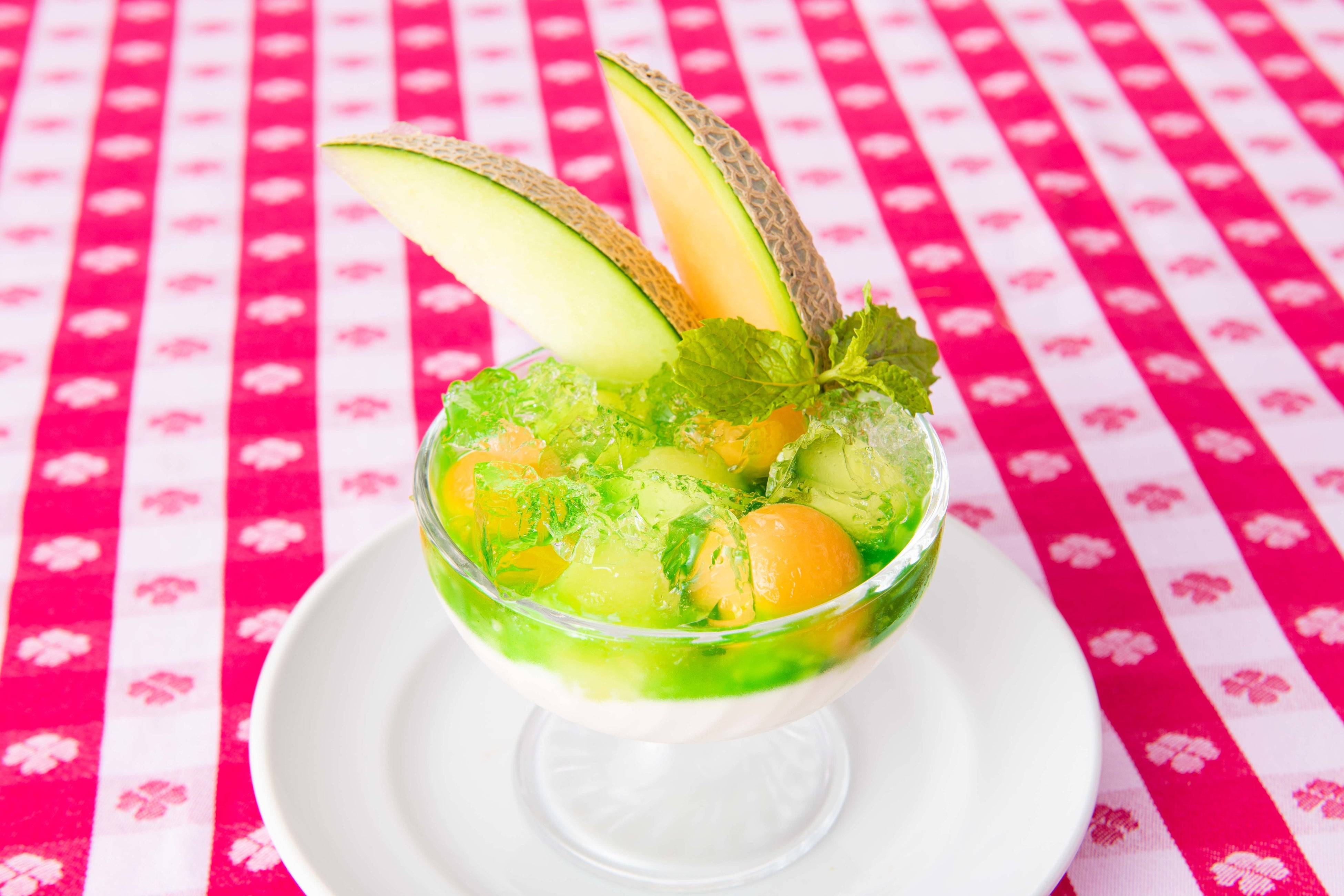 「ランマンジェ　メロンとライチのジュレ」