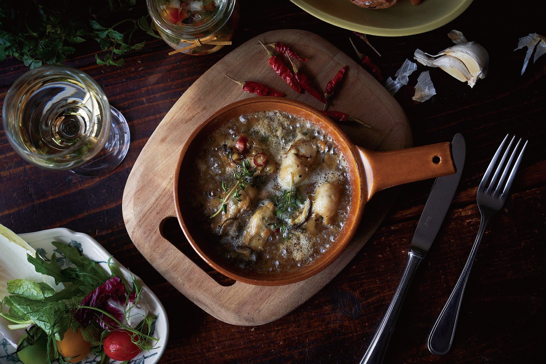 「赤穂産牡蠣のアヒージョ」