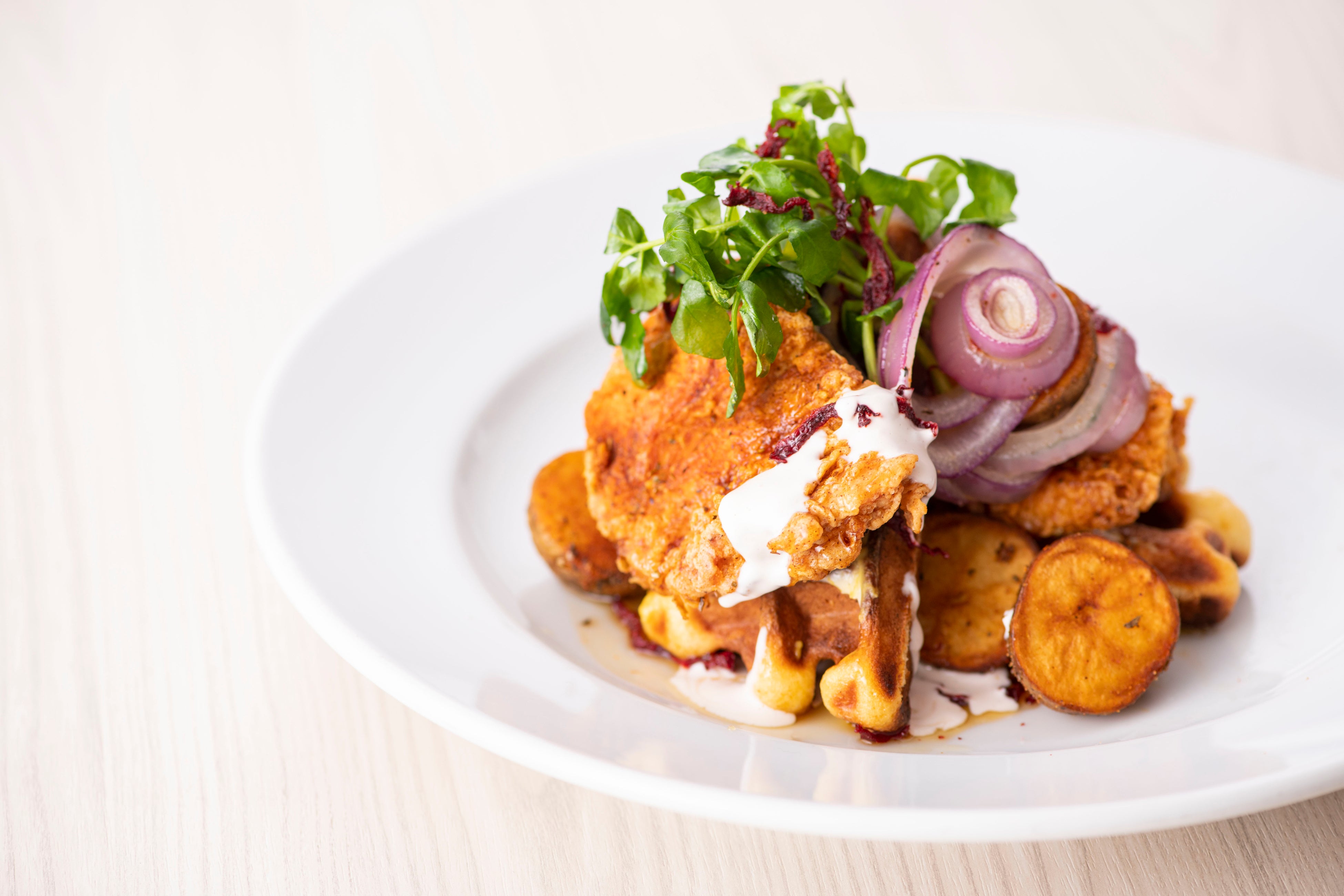 「フライドチキンワッフル」